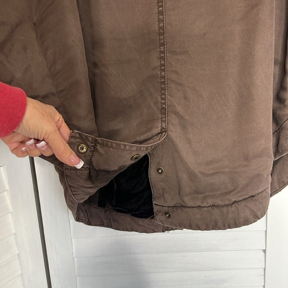 ANTHROPOLOGIE l Hei Hei Taupe Brown Todra Crushed Velvet Neck Lined Cape M/L - Picture 8 of 14